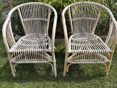 Pair Of Boho Wicker Chairs Perfect For The Porch