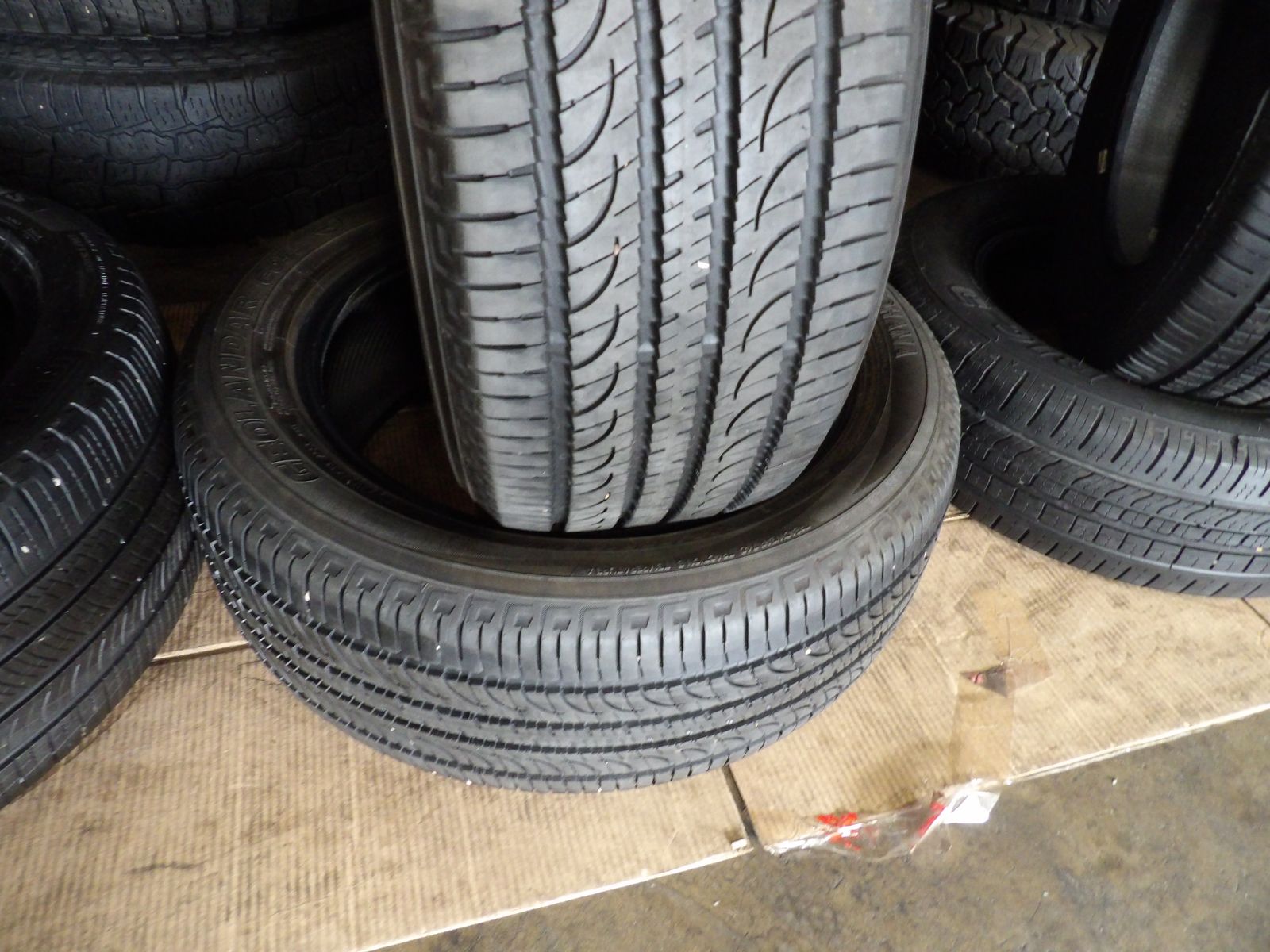 225/55R18 YOKOHAMA GEOLANDAR G055 PAIR OF TWO USED TIRES 