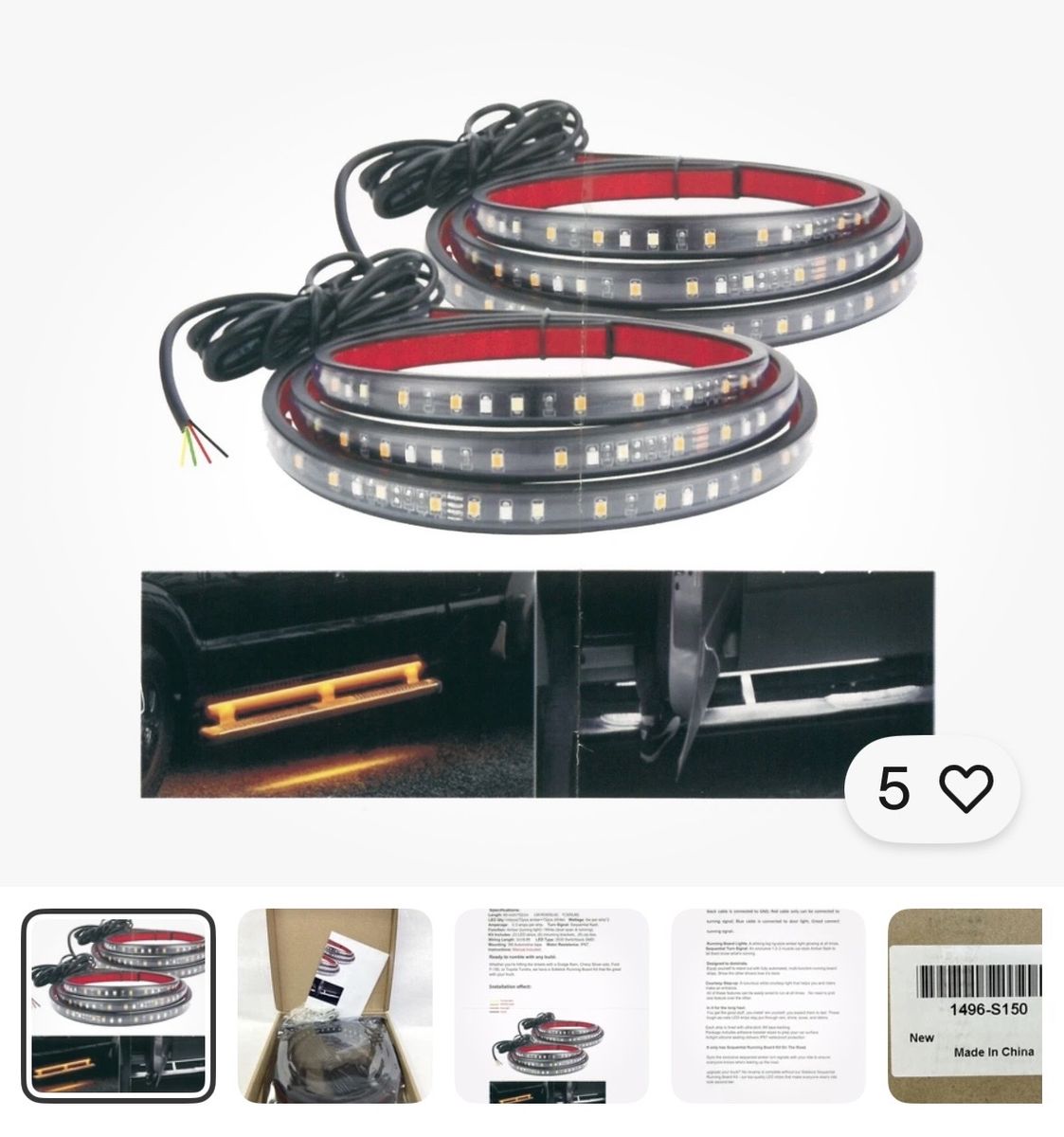 Sidekick Running Board LED lights 2X 60"