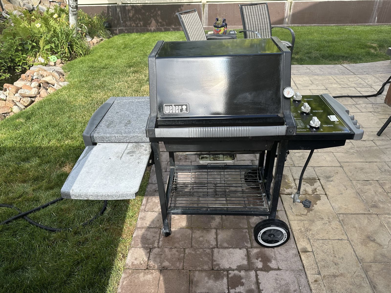 Weber Genesis Grill Black Gas or propane Grill with Side Table