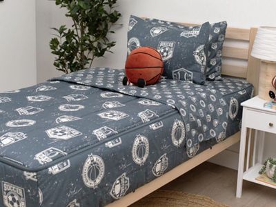 Twin size Available and Toddler Size Zip-Up Bedding Set Sports Theme Blue Play Ball Beddys Bedding Mod & Winks Style