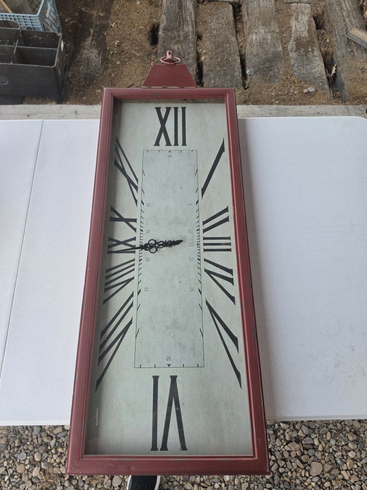 Hobby Lobby Vintage Style Rectangular Wall Clock with Roman Numerals