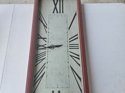Hobby Lobby Vintage Style Rectangular Wall Clock with Roman Numerals