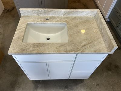 36 inch Vanity Tajmahal Quartzite Countertop.