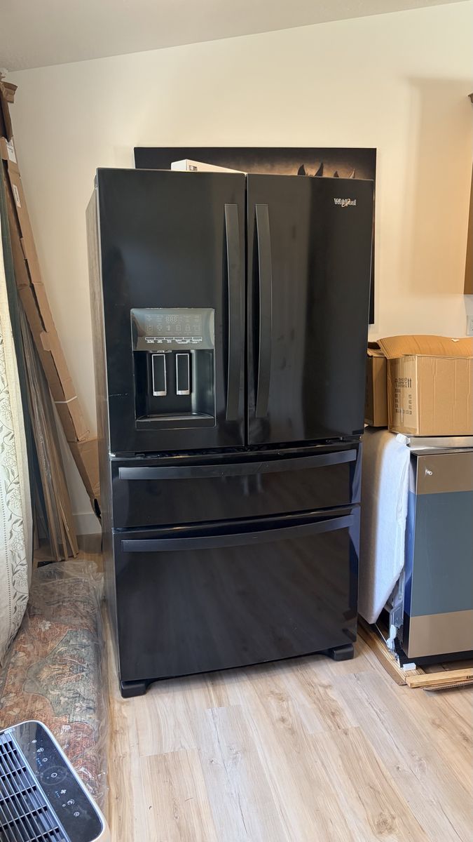 Black refrigerator 