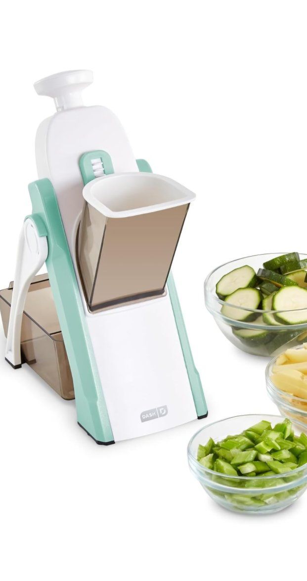 Dash Safe Slice Mandoline Slicer Kitchen Tool - White and Aqua