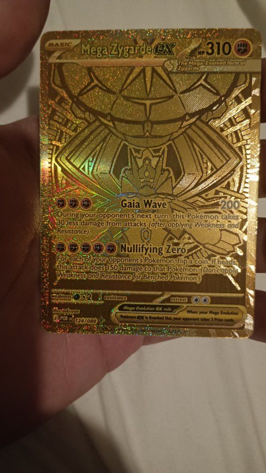 Gold Foil Mega Zygarde EX Custom Pokémon Trading Card 124/088 310 HP