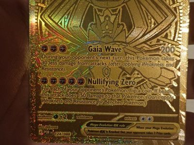 Gold Foil Mega Zygarde EX Custom Pokémon Trading Card 124/088 310 HP