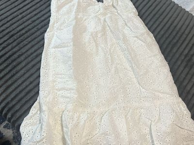 RSQ White Eyelet Lace Smocked Ruffle Strap Dress Size Medium