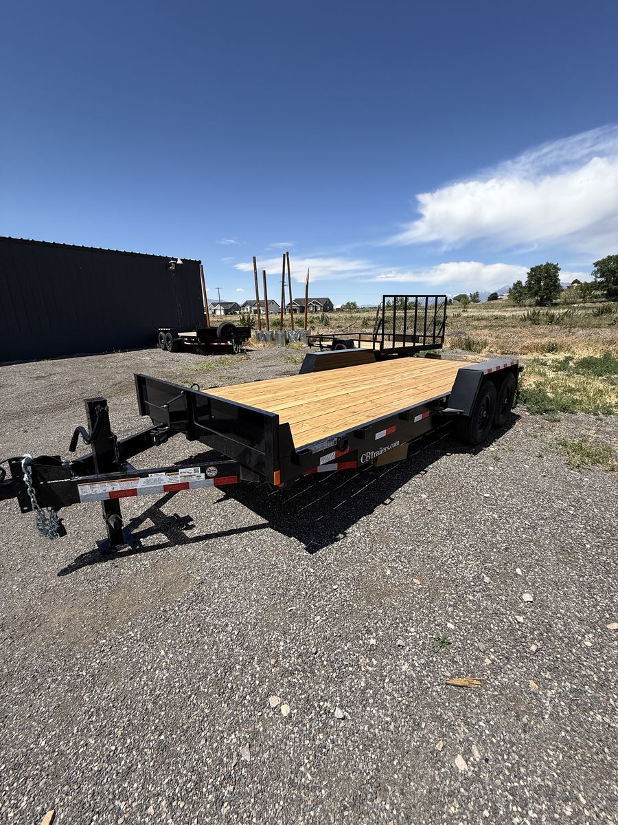 7 x 18 Heavy Duty Equipment Hauler. Tandem 7k Axles. 14K GVWR with Ramps. Free Delivery!