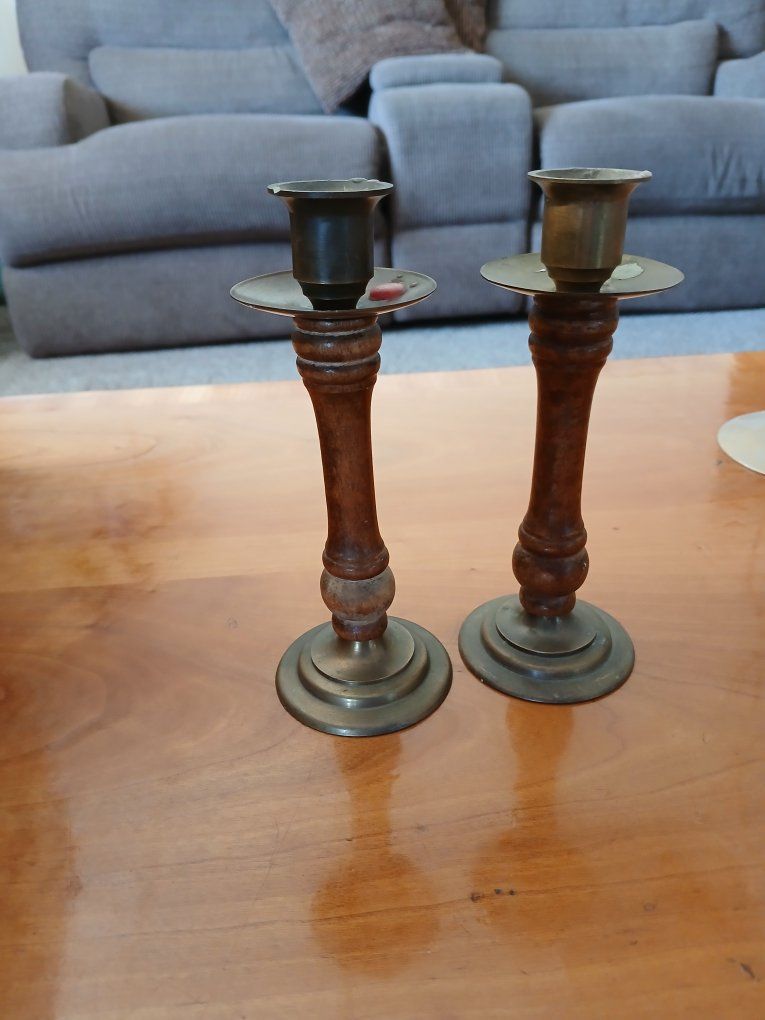 Brass candle stick holders.