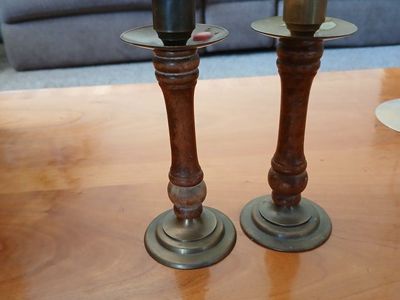 Brass candle stick holders.