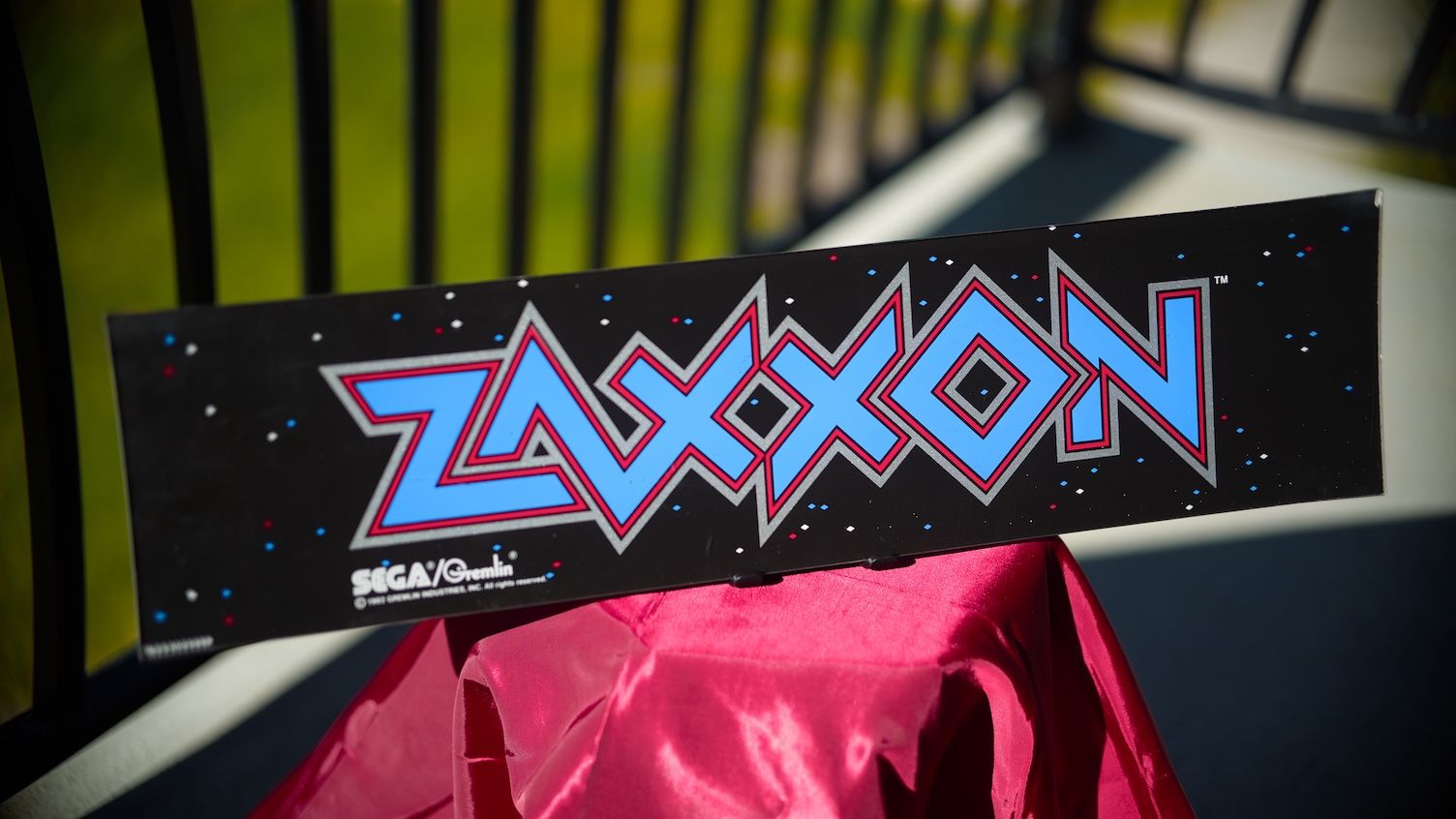 Zaxxon 1980s arcade game marquee faceplate