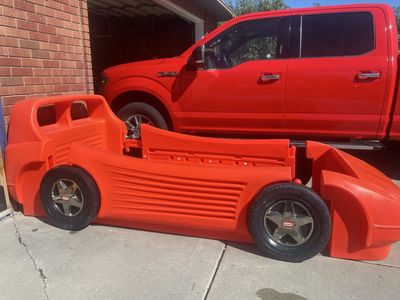 Red twin racecar bed