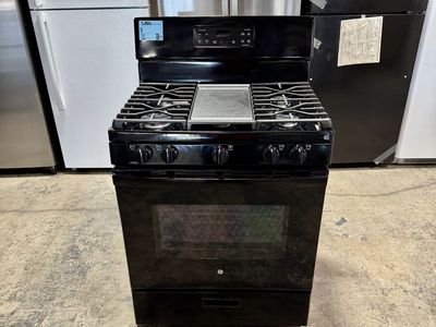 NEW BLACK GE FREESTANDING GAS RANGE