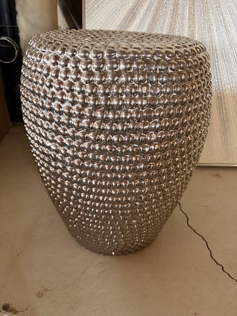 Silver Side Table/stool