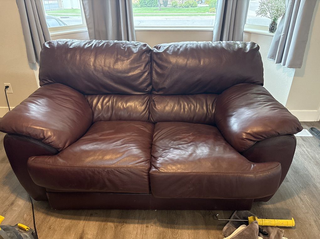 Free Faux Leather Loveseat