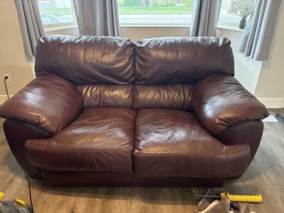 Free Faux Leather Loveseat