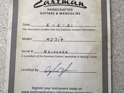 Eastman MD314 Mandolin w/ Case – Solid Wood F-Style Mandolin