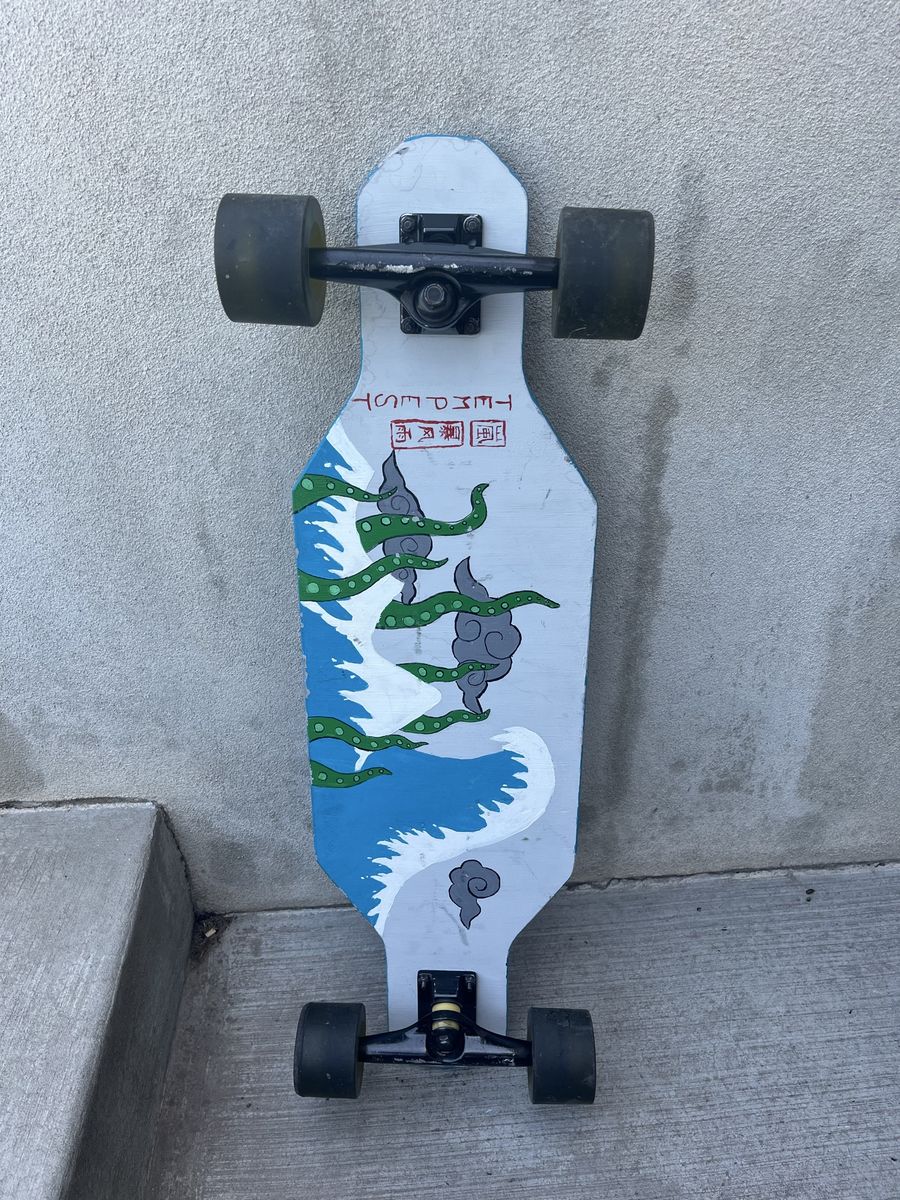 Tempest Longboard Skateboard - Blue/White Octopus Graphic Cruiser