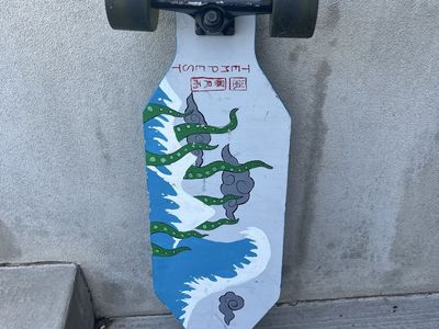 Tempest Longboard Skateboard - Blue/White Octopus Graphic Cruiser