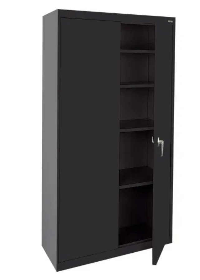 NEW 72" x 36" x 18" Black Wide & Deep Storage Cabinet with 2 Doors