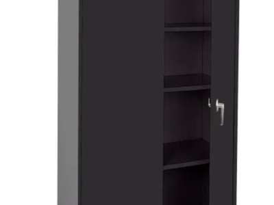 NEW 72" x 36" x 18" Black Wide & Deep Storage Cabinet with 2 Doors