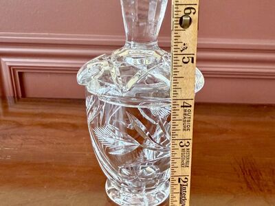 Vintage Crystal Sugar/Jam Jar with Slotted Lid Etched and Cut Flower Design - Absolutely Gorgeous- C PIX