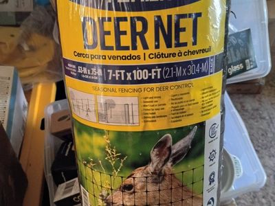 Tenax Deer Net 7ft x 100ft Black Seasonal Fencing for Deer Control New