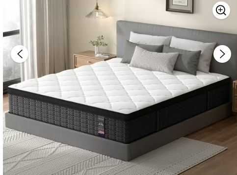 New - 12" King, Medium Firm Gel Memory Foam Hybrid Mattress