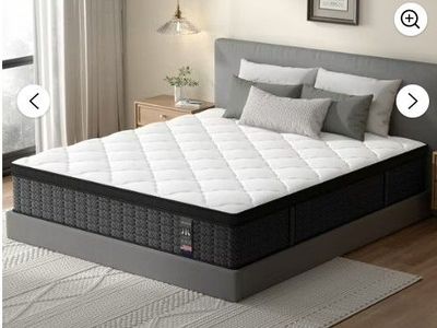 New - 12" King, Medium Firm Gel Memory Foam Hybrid Mattress