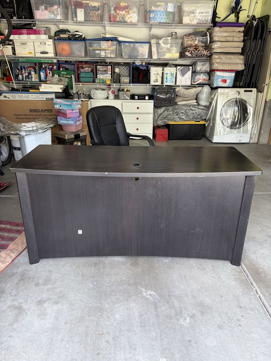 Wood desk with chair