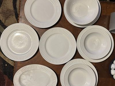 White Dinnerware Set - Bowls, Plates, Oval Platter