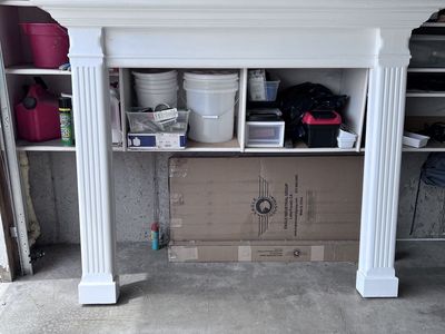 White Wooden Fireplace Mantel Surround with Fluted Columns