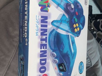 Nintendo 64 N64 Clear Blue Console Boxed Japanese Import