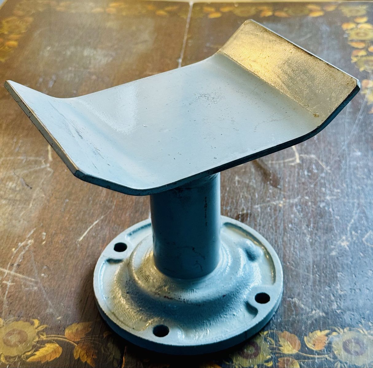 Antique cast iron support stand, often used as a base for industrial machinery $15