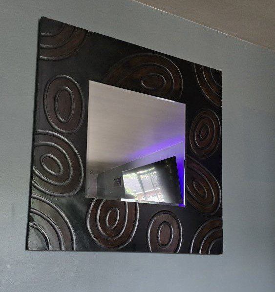 Groovy large wood mirror $50
