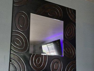 Groovy large wood mirror $50