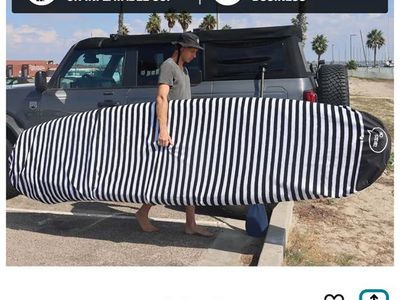 Ho Stevie! 11'0" Black/White Striped SUP Sock Cover - UV Sun Damage & Ding Protection for Paddleboards