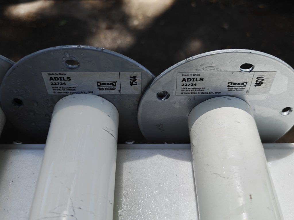 IKEA ADILS 22724 Table Legs - 4x White Metal 27.5" Legs for Desk or Table