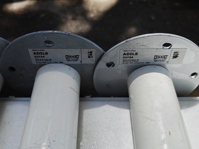 IKEA ADILS 22724 Table Legs - 4x White Metal 27.5" Legs for Desk or Table