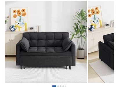 Black corduroy 3 in 1 sofa