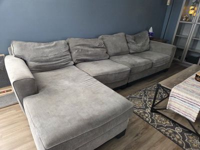 Gray Sectional Sofa with Chaise – $100 | Pickup Only
