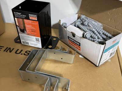 Privacy wall parts. Simpson strong tie base and anchors.
