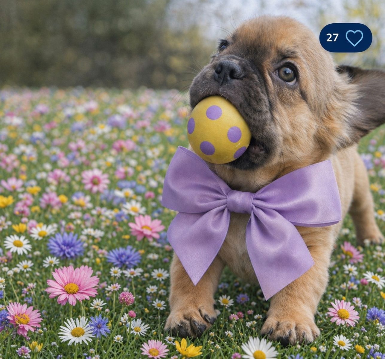 Fluffy French Bulldog Frenchie Frenchy