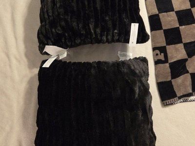 Black Fur Decorative Pillows