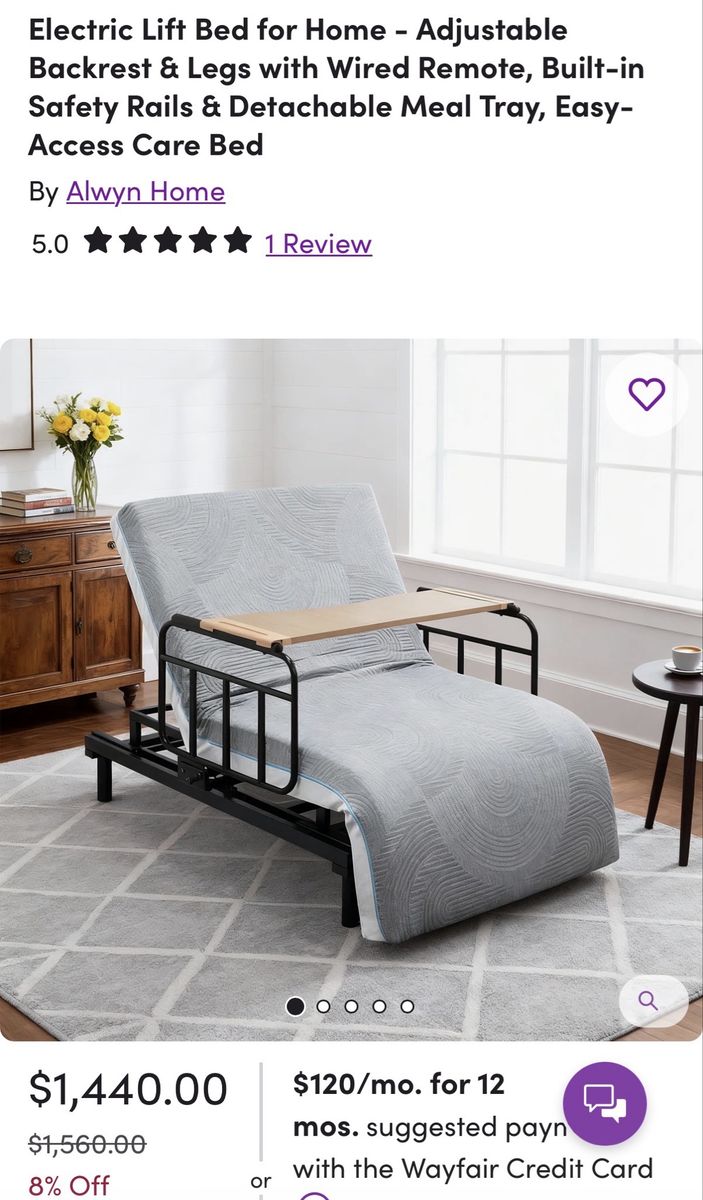 Electric Bed With Side Rails