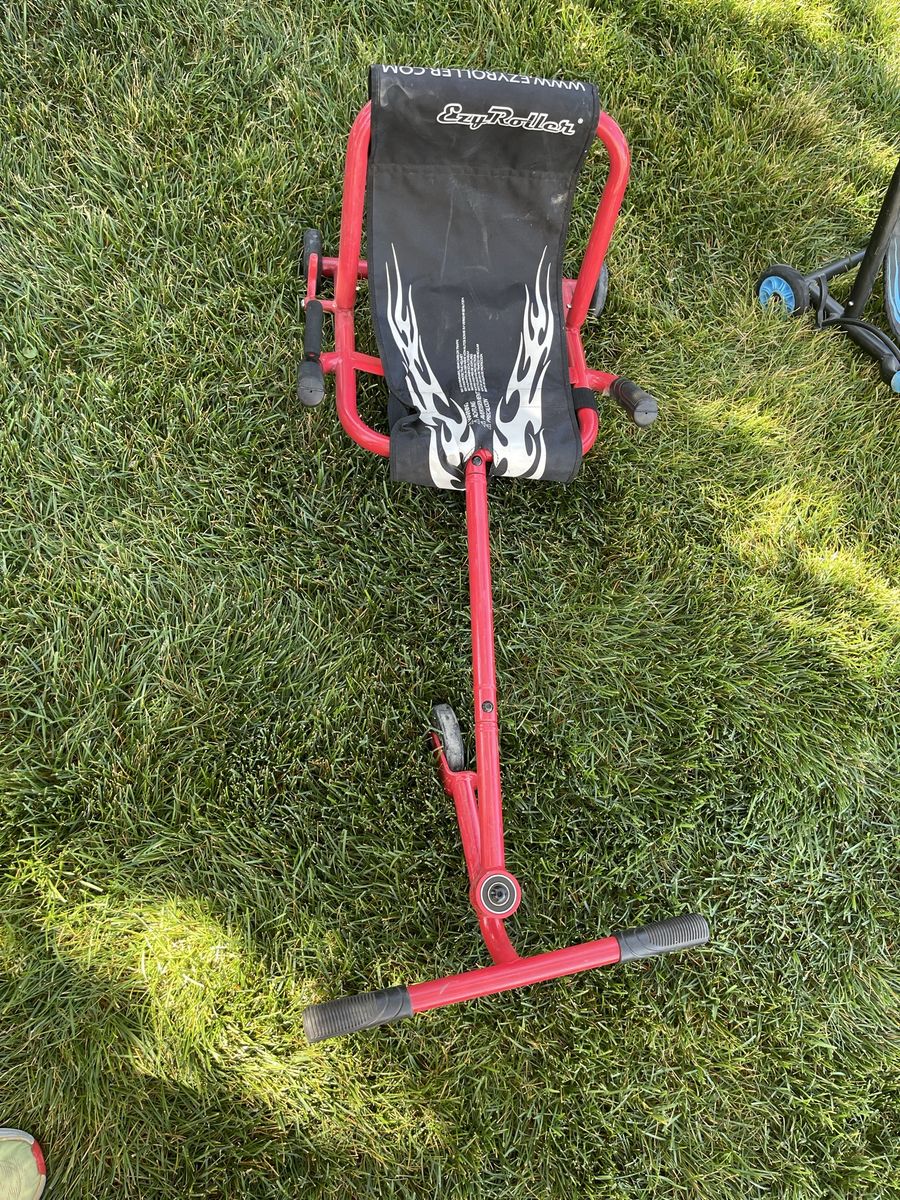EzyRoller Red Ride-On Scooter with Flame Seat