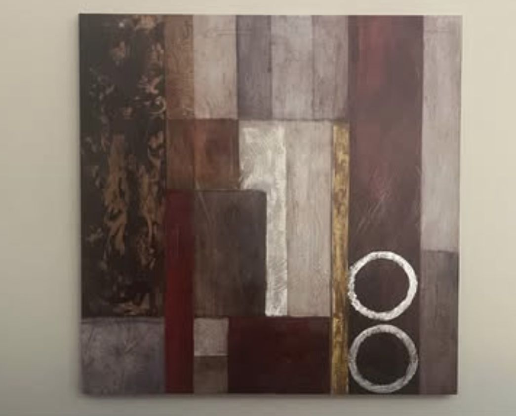Large Modern Abstract Canvas Wall Art – 39.5” x 39.5”
