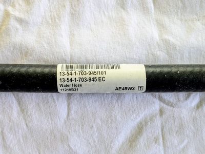 Genuine OEM BMW Water Hose - Throttle Housing to Water Return Hose - 13541703945